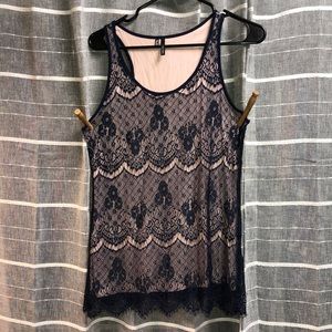 Maurices medium navy blue lace tank top